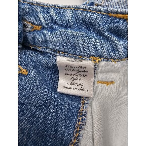 Harper Women's M Cuffed Denim Button Side Shortalls - Picture 7 of 8